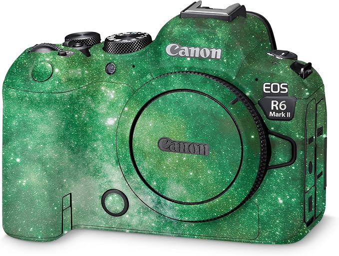 Camera Skin Compatible with Canon EOS R6 Mark II Camera (2022) - Green Stars - Premium 3M Vinyl Protective Wrap Decal Cover - Easy to Apply | Crafted in The USA by MightySkins