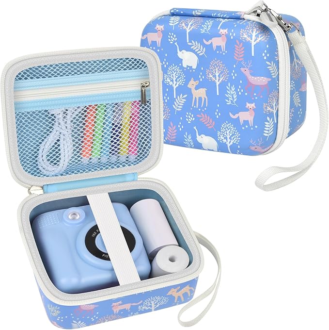 Kids Instant Print Camera Case Compatible with ESOXOFFORE for Dylanto for DUDUDRAGON for GKTZ for Dafotil for Careenoah for Aasonida Toddler Digital Prints Paper Storage Bag (Box Only) Skyblue