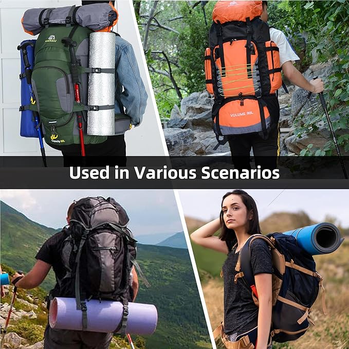 Molle Straps, 4 Pcs Tactical Molle Backpack Straps with Buckles, Adjustable Attachment Webbing Strap to Tie Down Tripod, Backpacks, Other Gear, Molle Accessories for Outdoor Hiking Camping Climbing