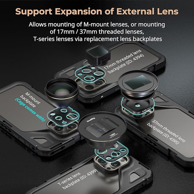 SmallRig for iPhone 15 Pro Max Phone Cage with 67mm Filter Adapter, Upgraded Quick Release Design Phone Video Rig Cage for Videography/Video Recording/YouTube/Live Streaming/Vlog - 4391B
