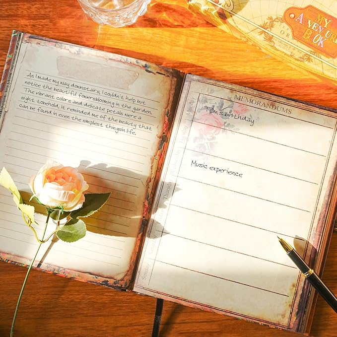 My Adventure Book Scrapbook – Retro-Style Embossed Photo Album with 124 Pages, DIY Memory Travel Journal for Couples, Anniversary, Wedding, and Valentine's Day Gifts(World Map Adventure Style)