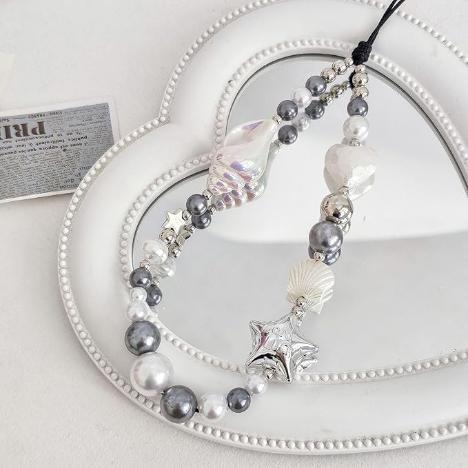 Beaded Camera Wrist Strap Cute Digital Camera Charm Lanyard Phone Charms Strap Beaded Camera Chain for Phone Bag Keychain