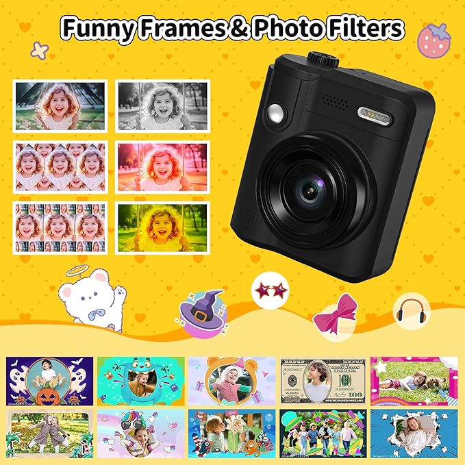 Kids Camera Gifts for Girls Boys - Christmas Birthday Xmas Gift for Girl Boy Age 3 4 5 6 7 8 9 10 11 12 Year Old - Instant Print Digital Toys Ages 3-5 6-8 8-12 Years Olds - Toddler Learning Kid Toy