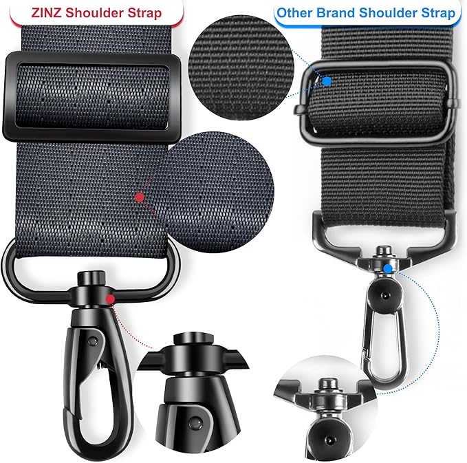 ZINMARK Shoulder Strap 59 inch, Extra-Thick Fixed Cushion Pad and Dual Clasps Universal Replacement Strap for Bags, Camera, Crossbody，Lawn,Mower -Dark Gray