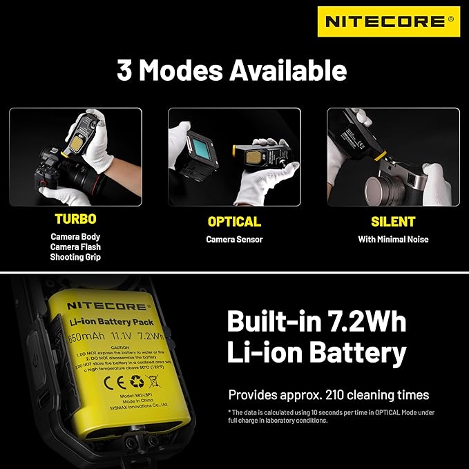 NITECORE BB2 Electronic Photography Air Blower Camera Cleaning Kit with NITECORE Tag