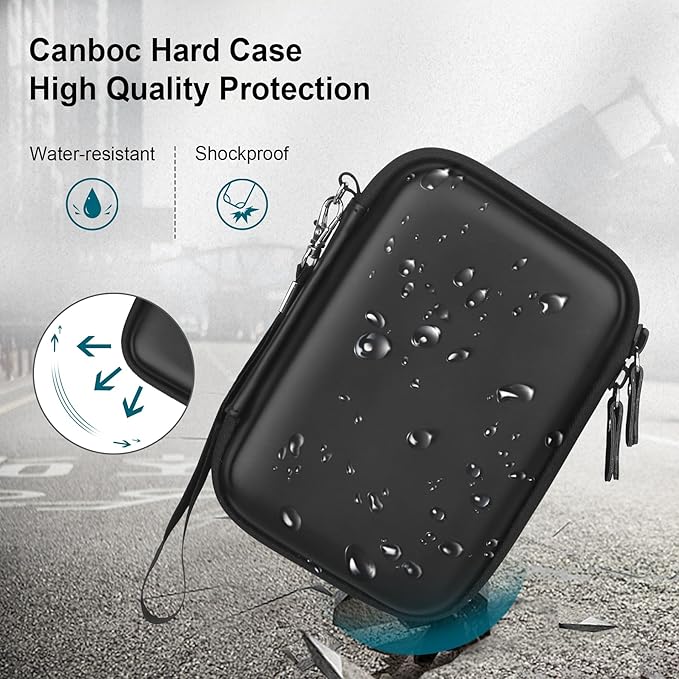 Canboc Carrying Case for KODAK Mini 2 Retro 4PASS Portable Photo Printer/KODAK Mini Shot 2 Retro 4PASS 2-in-1 Instant Digital Camera, Mesh Bag fits Photo Paper and Cable, Black