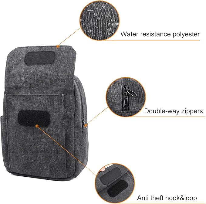 TULLIO Camera Bag Small Canvas Crossbody Purse Waterproof Dslr Camera Bag Case for Photographer
