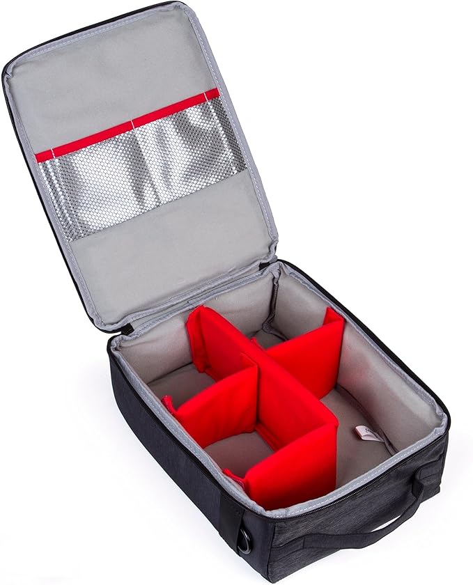 G-raphy Camera Insert Bag Lenses Cases with Large Capacity Camera Case Dividers with Grab Handle and Removal Strap Shockproof for DSLR SLR Mirrorless Cameras and Other Photography Accessories (Grey)