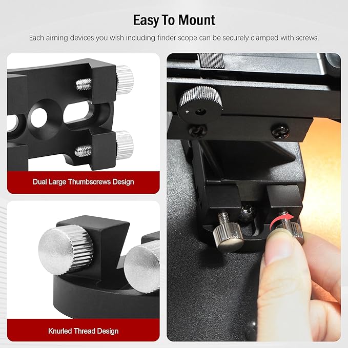 Astromania Universal Quick Release Finder Shoe Base for Schmidt Cassegrains and Other Telescope 130-400mm Diameter - for MQR III&IV/Witty One and V-Bracket - Black