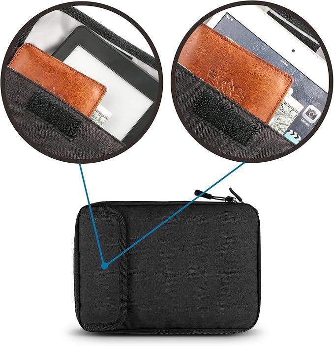 Travel Cable Organizer Bag Double Layer Waterproof Portable Electronic Accessories Organizer for USB Cable Cord Phone Charger Headset Wire SD Card with 10pcs Cable Ties(Black)