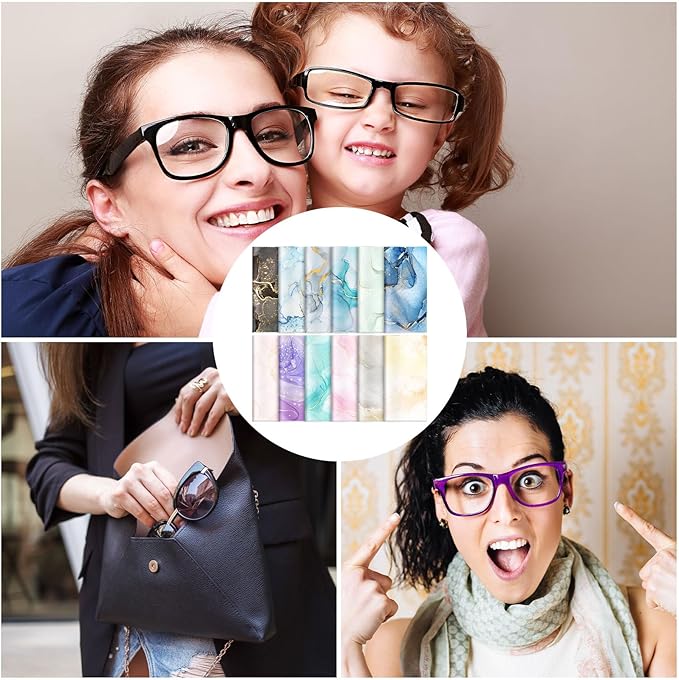 24 Pcs Marble Eyeglasses Cleaning Cloths Microfiber Lens Cleaning Cloths Soft Reusable Glasses Tools for Eyeglasses Camera Lens Cell Phone Screen Glasses 6 x 6 Inches