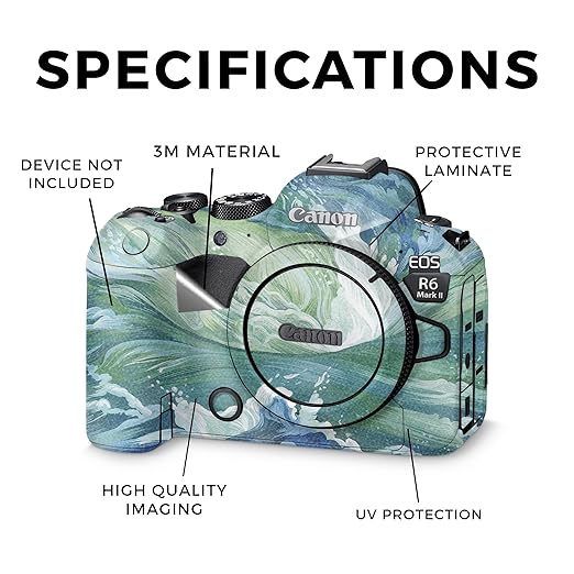 Glossy Glitter Camera Skin Compatible with Canon EOS R6 Mark II Camera (2022) - Cyclone Wave - Premium 3M Vinyl Protective Wrap Decal Cover - Easy to Apply | Crafted in The USA by MightySkins