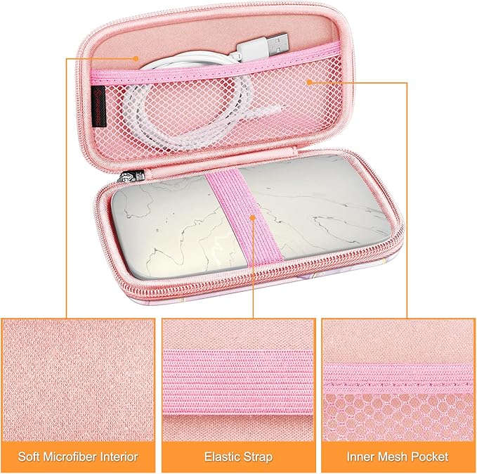 FINTIE Case for HP Sprocket Select/Sprocket Plus Smartphone Printer, Canon Ivy Mini/CLIQ 2/CLIQ+2 Instant Camera - Shockproof Hard Shell Carrying Case, Dreamy Marble