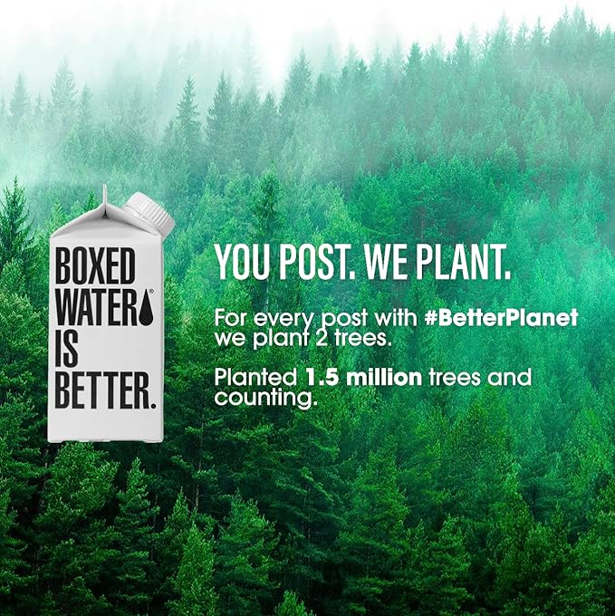 Boxed Water 11.2 oz. (24 Pack) – Better Than Premium Plastic Purified Drinking Water BPA-Free, Refillable Reusable Cartons - Mini