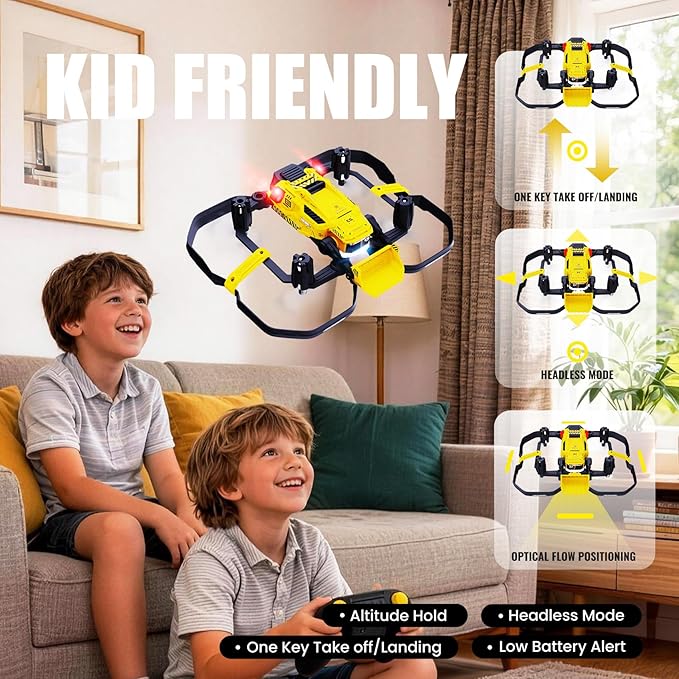 SKYBREAKER Toy Drones for Kids,Mini Small Indoor Micro Tiny Drones for Age 8-12 10-15 12-14 with LED Lights, 3 Speeds,Shipping Small Parts, RC Quadcopter Gifts for Boys and Beginners