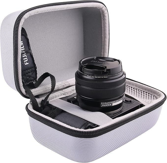 JINMEI Hard EVA Carrying Case Compatible with Compatible with Fujifilm X-T50,X-T5,X-T30 II, X-T30, X-T10, X-T20 Mirrorless Digital Camera storage box(Fits 15-45mm Lenses) (grey)
