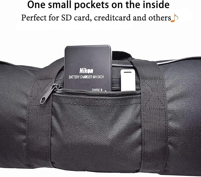 Birsppy Aeiniwer 4.7x3.9x16.5in/12×10×42cm Padded Carrying Tripod Bag，Small Case Thicken with Shoulder Strap and Carry Handle for Tripods,Monopod and Musical Instrument,Durable Nylon,Light Weight