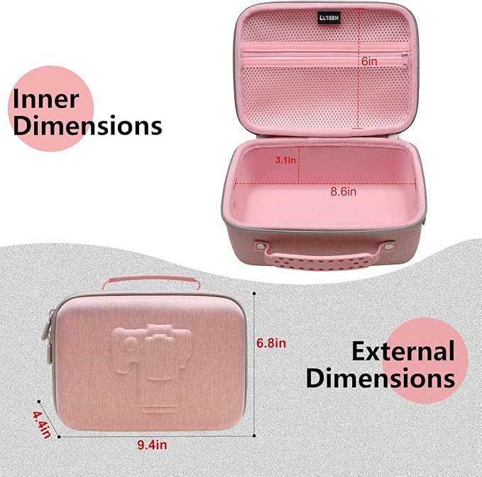 Camera Case Compatible with Canon EOS Rebel T7/R50/R6 Mark II/R100/R50 V/T6/R8/R10/R5 Mark II/RP/R7/5D Mark IV/SL3/R5/T100 DSLR SLR Camera, Len and Tripod with 4 Dividers and Shoulder Strap, Pink