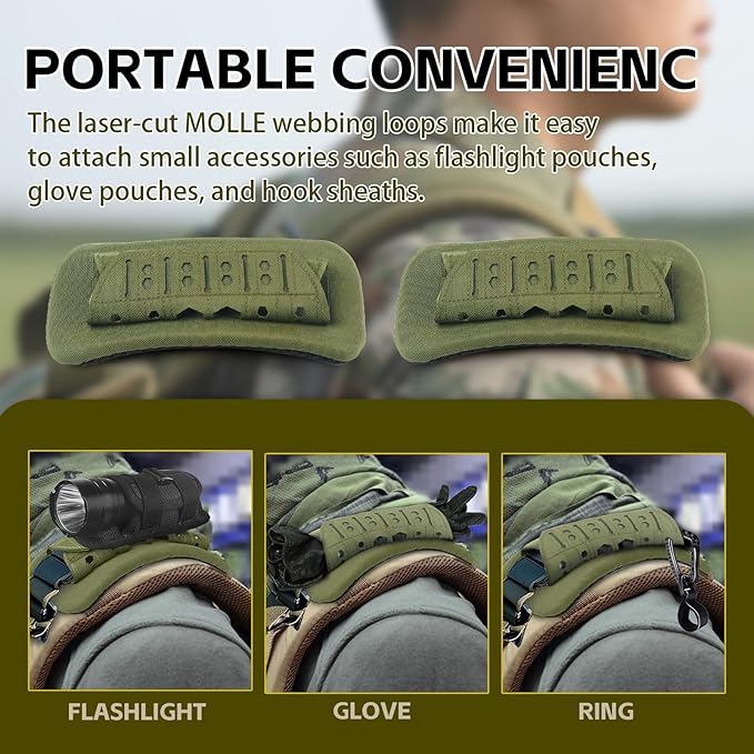 Archerest 2 Pack Tactical Plate Carrier Shoulder Pads, Soft Vest Shoulder Strap Cushion, Mesh Breathable Strap Pad for Backpack