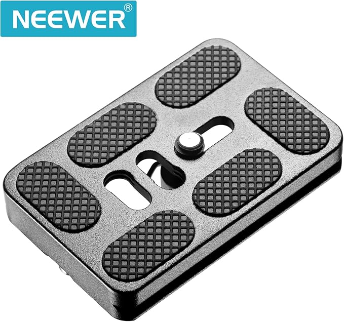 Neewer 2 Pieces Metal PU-60 60 Millimeter Universal Quick Shoe Plate with 1/4 inch Screw, for Camera Tripod Ball Head(Black)