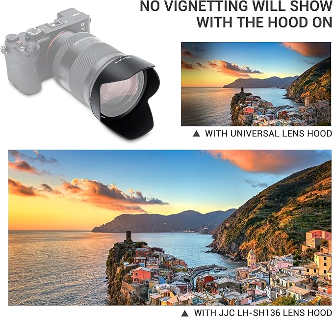 JJC ALC-SH136 Bayonet Reversible Lens Hood Shade for Sony FE 24-240mm F3.5-6.3 OSS Lens SEL24240, Replaces Sony ALC-SH136 Lens Hood, Allows to Attach 72mm Filter & Lens Cap
