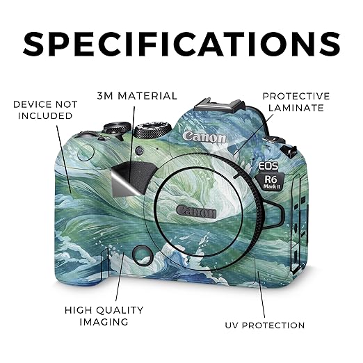 Carbon Fiber Camera Skin Compatible with Canon EOS R6 Mark II Camera (2022) - Cyclone Wave - Premium 3M Vinyl Protective Wrap Decal Cover - Easy to Apply | Crafted in The USA by MightySkins