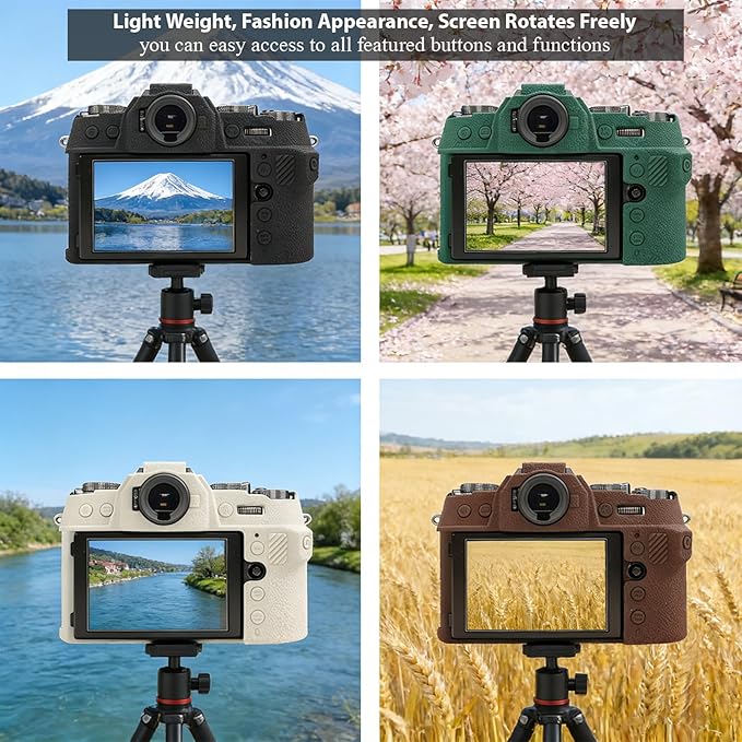 Frevyve Case for Fujifilm X-T50 Body Camera, Skin, Anti-Scratch, Lightweight Sleeve, Fuji XT50 Soft Silicone Rubber Protective Cover for Fujifilm XT50 Camera Accessories (Dark-Green)