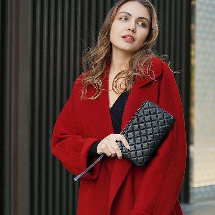befen Genuine Leather Wristlet Clutch RFID Blocking Bag Cell Phone Wallet Purse Wristlet Wallet Purses and Handbags for Women