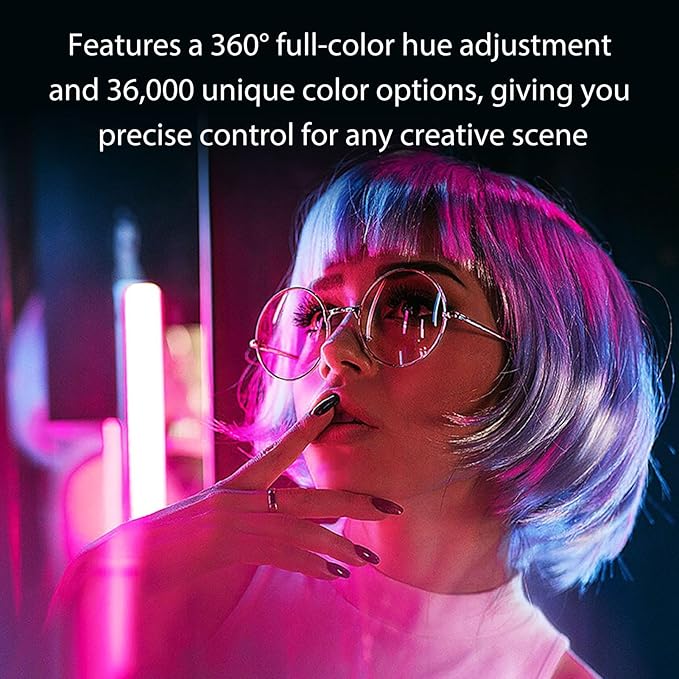 Andoer RGB LED Video Light Stick Wand, Magnetic Tube Light 2500K-9000K, 360 Full RGB Lamp Stick wit Rechargeable Battery for Photography Vlog