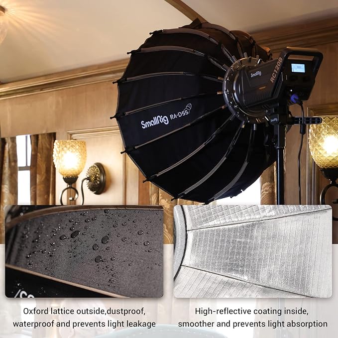 SmallRig Parabolic Softbox Quick Release, Parabolic Softbox, Compatible with SmallRig RC 120D/RC 120B/RC 220D/RC220B and Other Bowens Mount Light (21.6inch/55cm)