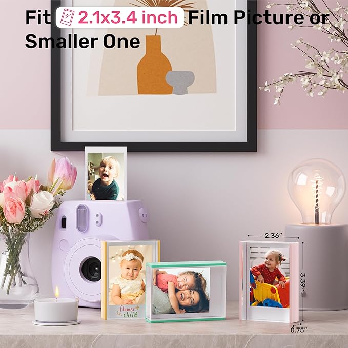 WINKINE Instax Mini Frames, Polaroid Frame for Fujifilm Instax Mini Film, 2x3 Small Picture Frames for Desktop, Polaroid Photo Frame, Small Size Wallet Picture Holder