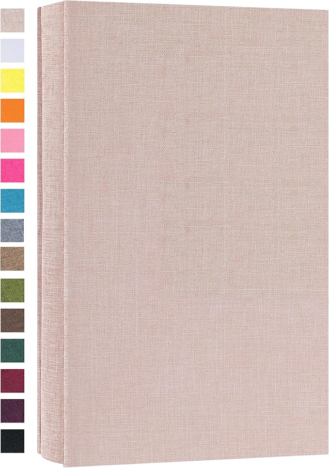 potricher Photo Album for 4x6 300 Horizontal Pockets Linen Cover Small Capacity Picture Book for Family Wedding Baby and Anniversary (Beige)