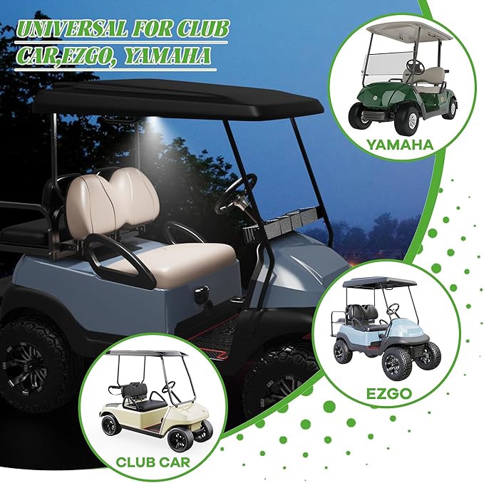10L0L 2 Pack Universal Golf Cart Dome Light for EZGO Club Car Yamaha UTV, Wireless Lighting USB Rechargeable L E D Touch Car Dome Light Can Stick Anywhere, Great Golf Gifts (White)