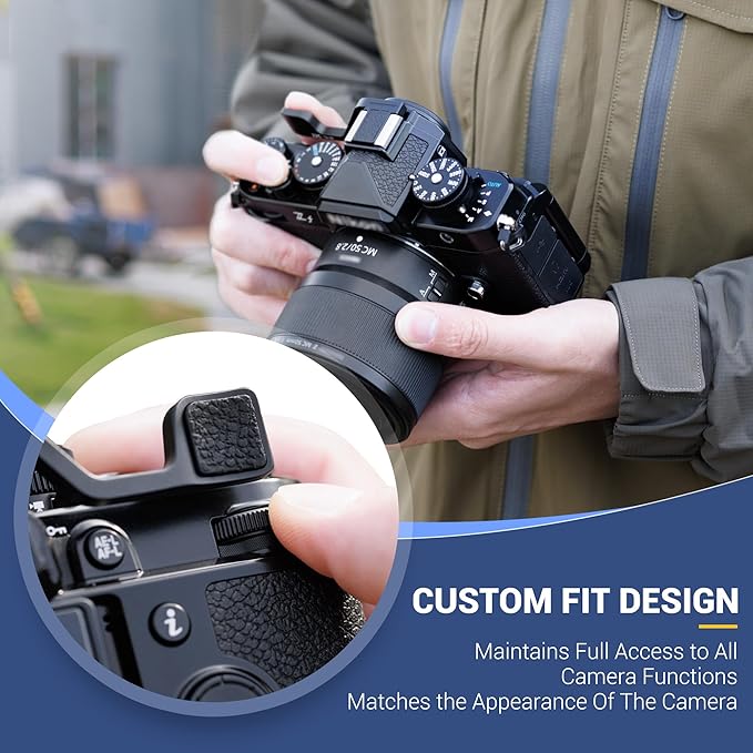 JJC Metal Thumb Up Grip Thumb Rest for Nikon Zf Z f Camera, Hot Shoe Mount Stand Thumb Support for Stable and Safe Hand Hold, with Anti-Scratch Silicone Pad, Not Affect The Use of Camera Buttons
