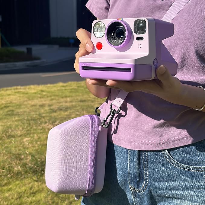 WOGOZAN Protective Case for Polaroid Now 2nd/3rd, Now+ Gen 2/3rd, I-Type, OneStep+, Onestep 2, FILP, Instant Film Camera - Hard Shell Camera Case with Adjustable Shoulder Strap (Purple) (No Camera)