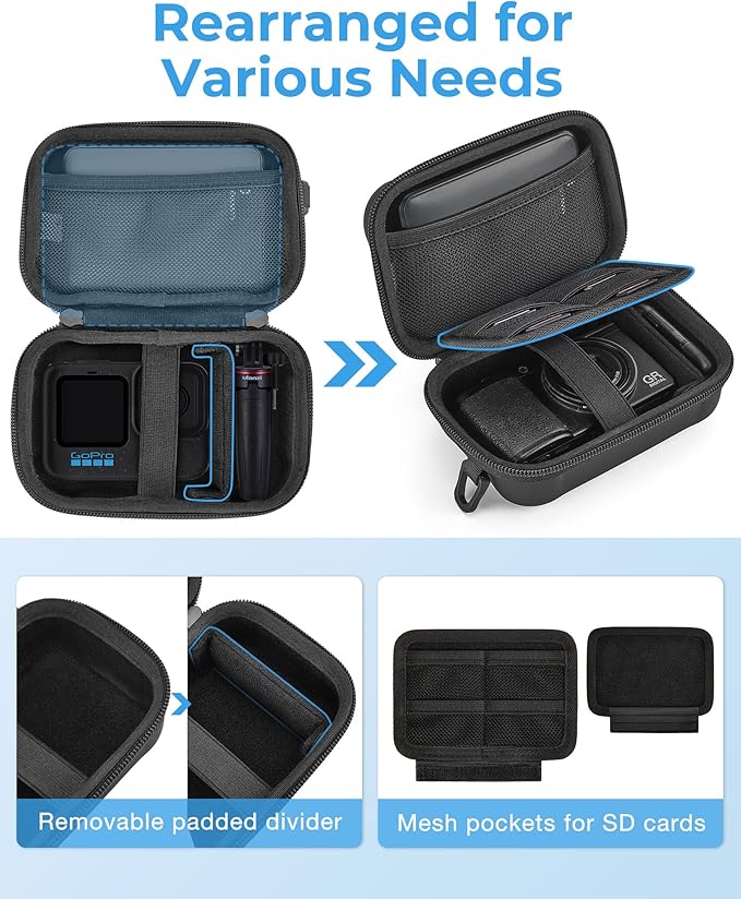 BAGSMART Digital Camera Case, Protective & Waterproof Small Camera Case with Shoulder Strap, Lightweight Camera Sling Bag for Canon PowerShot ELPH 180/190 / Sony DSCW800/DSCW830 - Black