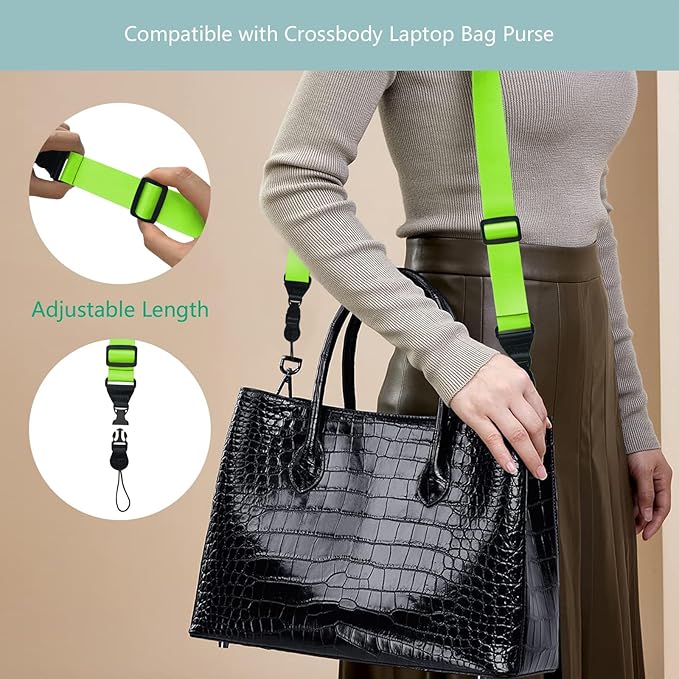 3 Pack Adjustable Shoulder Strap:Comfortable for iPad Strap Nylon Neck Lanyard for iPad/Samsung Tablet Case,Camera Binocular Crossbody Laptop Luggage Bag(Fluorescent Green)