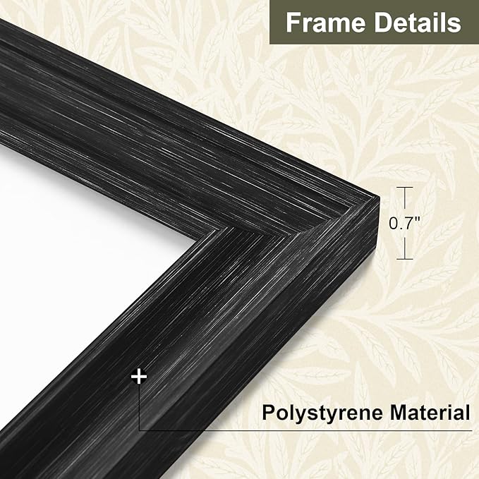 Vittanly 11x14 Picture Frame Set of 4, Vintage Photo Frame for Wall or Tabletop, Display 8x10 Pictures with Mat or 11x14 without Mat, Rustic Farmhouse Home Decor, Distressed Black