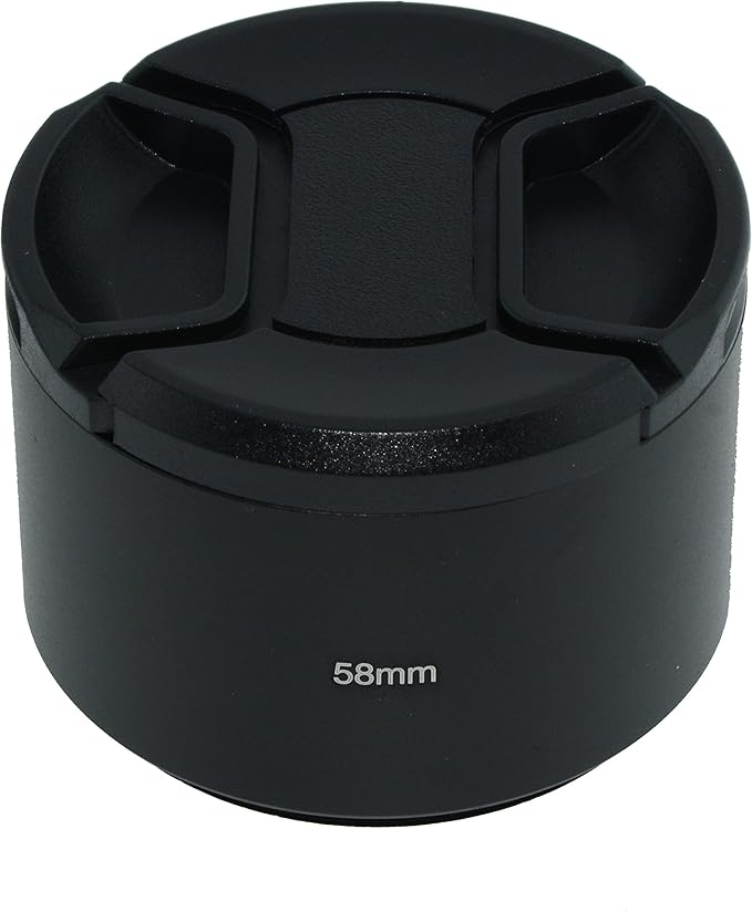 SIOTI 58mm Lens Hood, Oxidation Matte Anti Reflective Treatment, Aluminum Alloy, with 1 * 62mm Lens Cap, Compatible with Sony/Canon/Nikon/Fuji etc >85mm Camera Lens