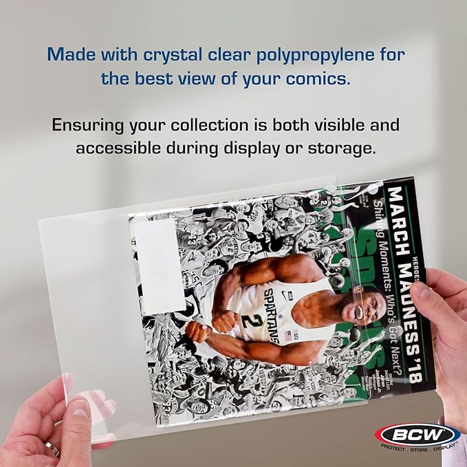 BCW Thick Magazine Bags - Pack of 200 | Acid-Free, Clear Polypropylene Sleeves for Archival-Quality Storage of Collectible Magazines | Protect and Showcase Your Valuable Comic Book Collection