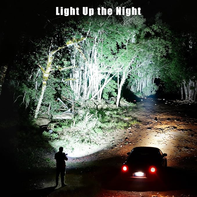 SKYFIRE LED Flashlights High Lumens with Digital Display&3 Color Lens,3000lm Super Bright Rechargeable Flashlight,5Modes&Zoomable,Waterproof Tactical Flash Light for Camping,Emergency&Gift-Upgraded
