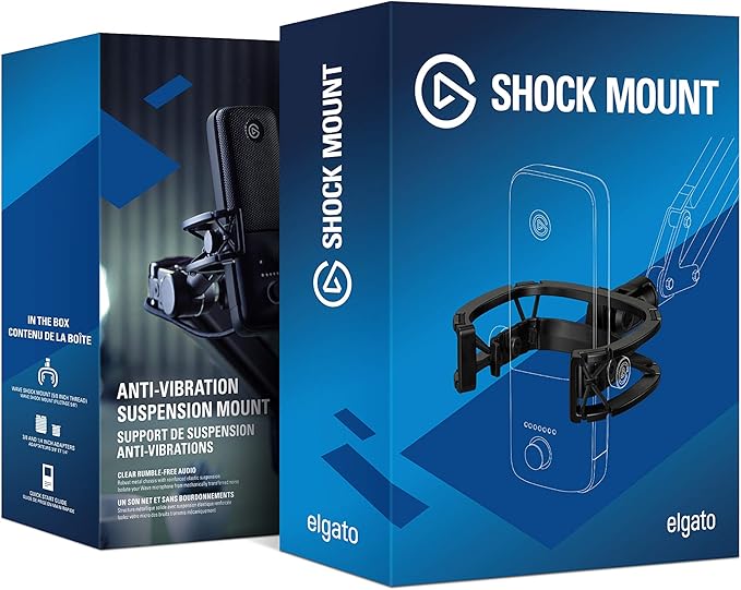 Elgato Shock Mount - Maximum isolation from vibration noise, steel chassis with reinforced elastic suspension, custom built for Elgato Wave:1/3