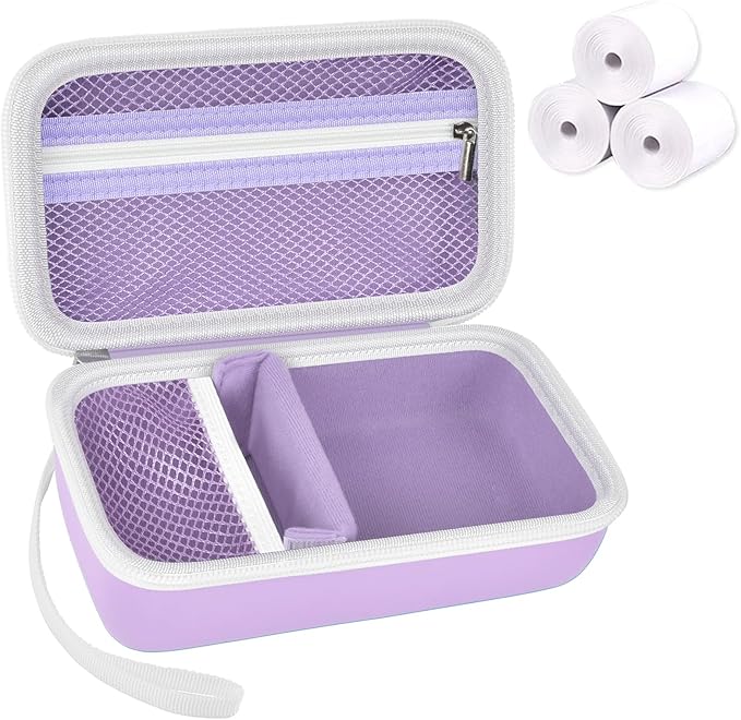 Grapsa Kids Instant Print Camera Case and 3 Rolls Instant Camera Refill Print Paper - Purple