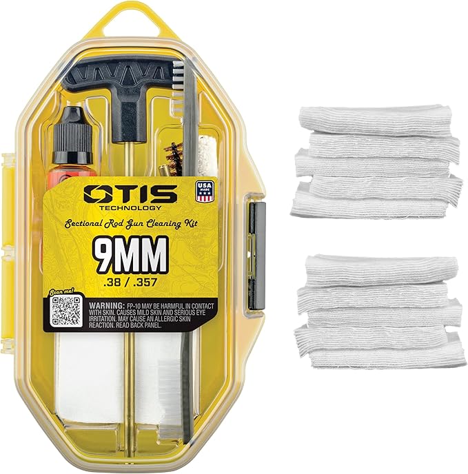 Otis Technology 9mm Pistol Cleaning Kit with Brass Rod (Select Your Style)
