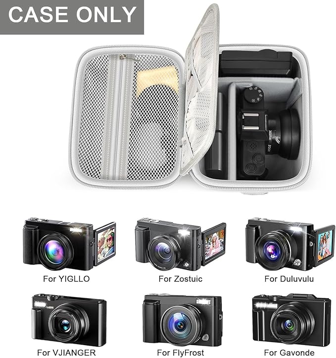 ANKHOH Vlogging Camera Case for Duluvulu/for Zostuic/for YIGLLO/for Gavonde/for Canon/for Kodak Pixpro Digital 4K 5K Camera Carrying Travel Bag for SD Cards, Accessories(Box Only)(Grey)