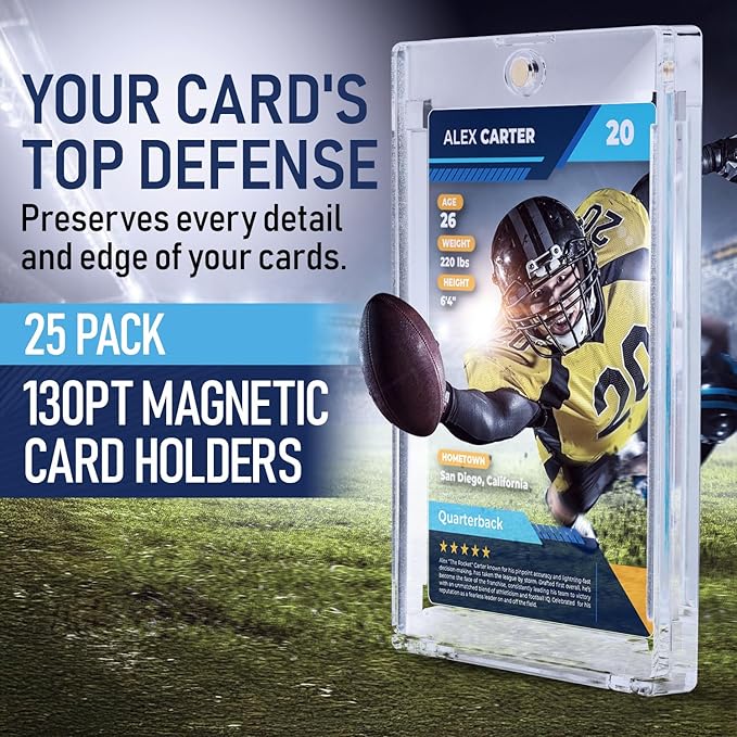 Premium 35PT - 360PT Magnetic Card Holder Case | Magnetic Trading Card Holder, Pro Sports, Football, Basketball, Baseball, MTG & TCG U-V Hard Protectors With Ultra Clear Design Display For Collectors.