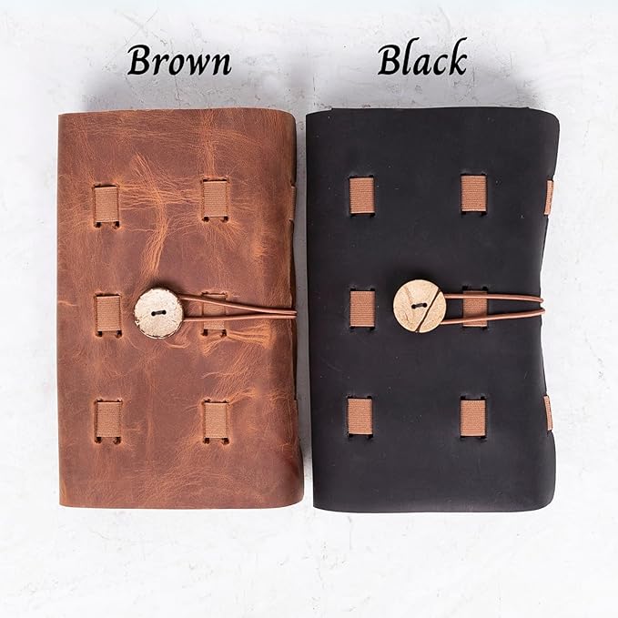 HARDISTON Genuine Leather Electronic Cable Organizer Bag Handmade Travel Cord Organizer Roll Case for Hard Drives, Cables, Charger, Phone, USB, SD Card (Medium - Black)