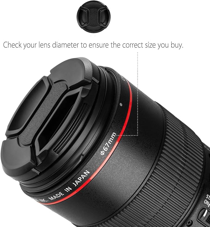 Veatree 67mm Lens Hood Set, Collapsible Rubber Lens Hood with Filter Thread + Reversible Tulip Flower Lens Hood + Center Pinch Lens Cap + Microfiber Lens Cleaning Cloth, Canon EW-73B Replacement