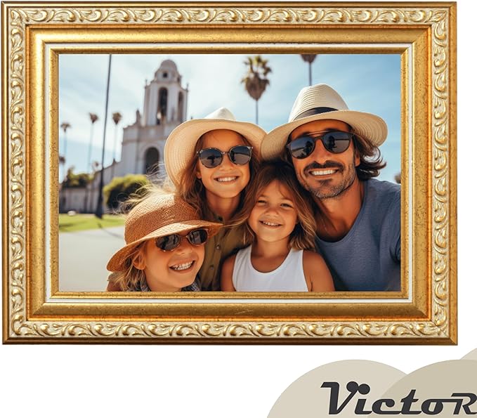 VictoR Picture Frame Chagall 4x6 Gold - Vintage Picture Frames with Shutterproof Acrylic Glass - 4 x 6 Photo Frame - Gold Picture Frames - Antique