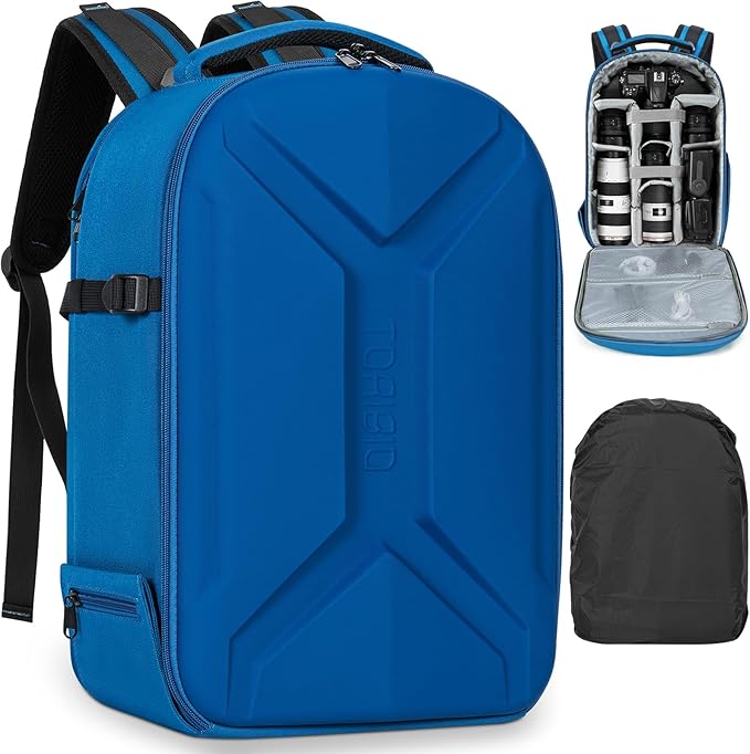 Camera Backpack, Hardshell DSLR Photography Camera Bag with Rain Cover, Waterproof Hard Shell Camera Case with Tripod Holder & 15.6" Laptop Compartment Compatible with Canon/Nikon/Sony/DJI Mavic Drone